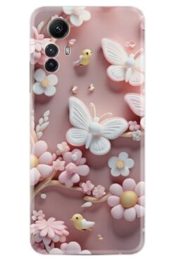 Kılıfland Xiaomi Redmi Note 12S Kılıf Boutique Baskılı Resimli Pembe Kelebekler Pcode -088