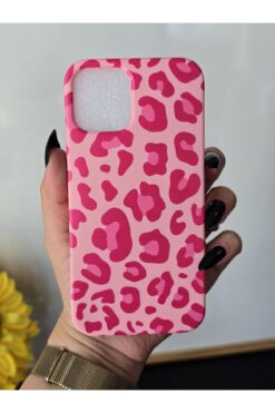 Magic Ring Iphone 12 / 12 Pro Uyumlu Pembe Leopar Desenli Lansman Kılıf