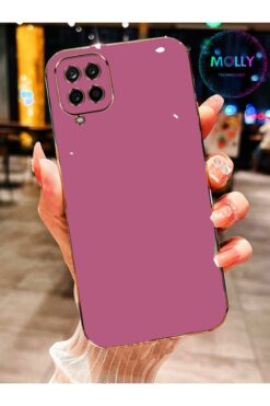 Molly Technology Huawei P40 Lite Için Lila Kenarları Gold Detaylı Lüks Silikon Kılıf