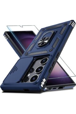 Rivor Samsung Galaxy S25 Ultra Uyumlu Kılıf Kamera Korumalı Sürgülü Yüzüklü Darbe Emici Zırh Kapak