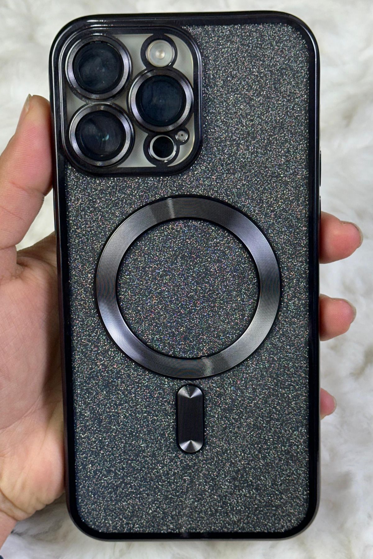 Vip Case iPhone 13 Pro Max Kamera Korumalı Parlak Simli Magsafe Destekli Modern Shimmer Kılıf - Görsel 2