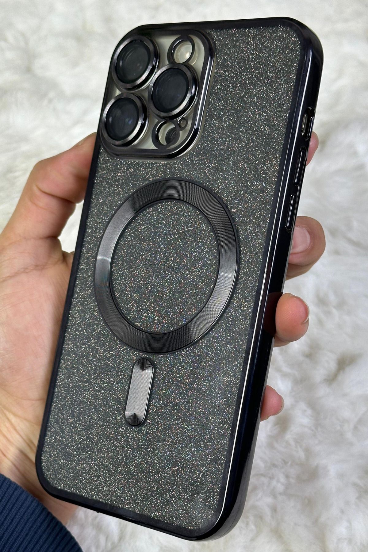 Vip Case iPhone 13 Pro Max Kamera Korumalı Parlak Simli Magsafe Destekli Modern Shimmer Kılıf - Görsel 3