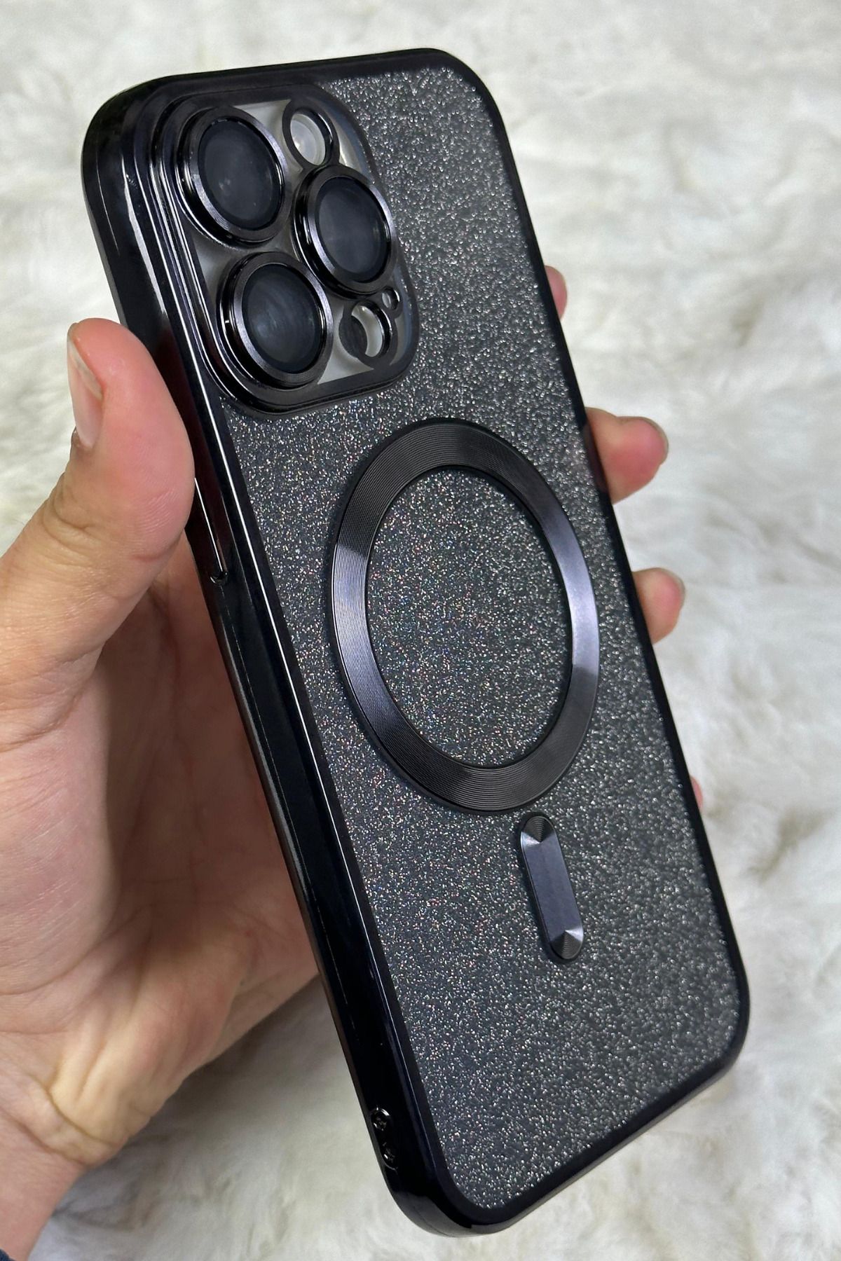 Vip Case iPhone 13 Pro Max Kamera Korumalı Parlak Simli Magsafe Destekli Modern Shimmer Kılıf - Görsel 4
