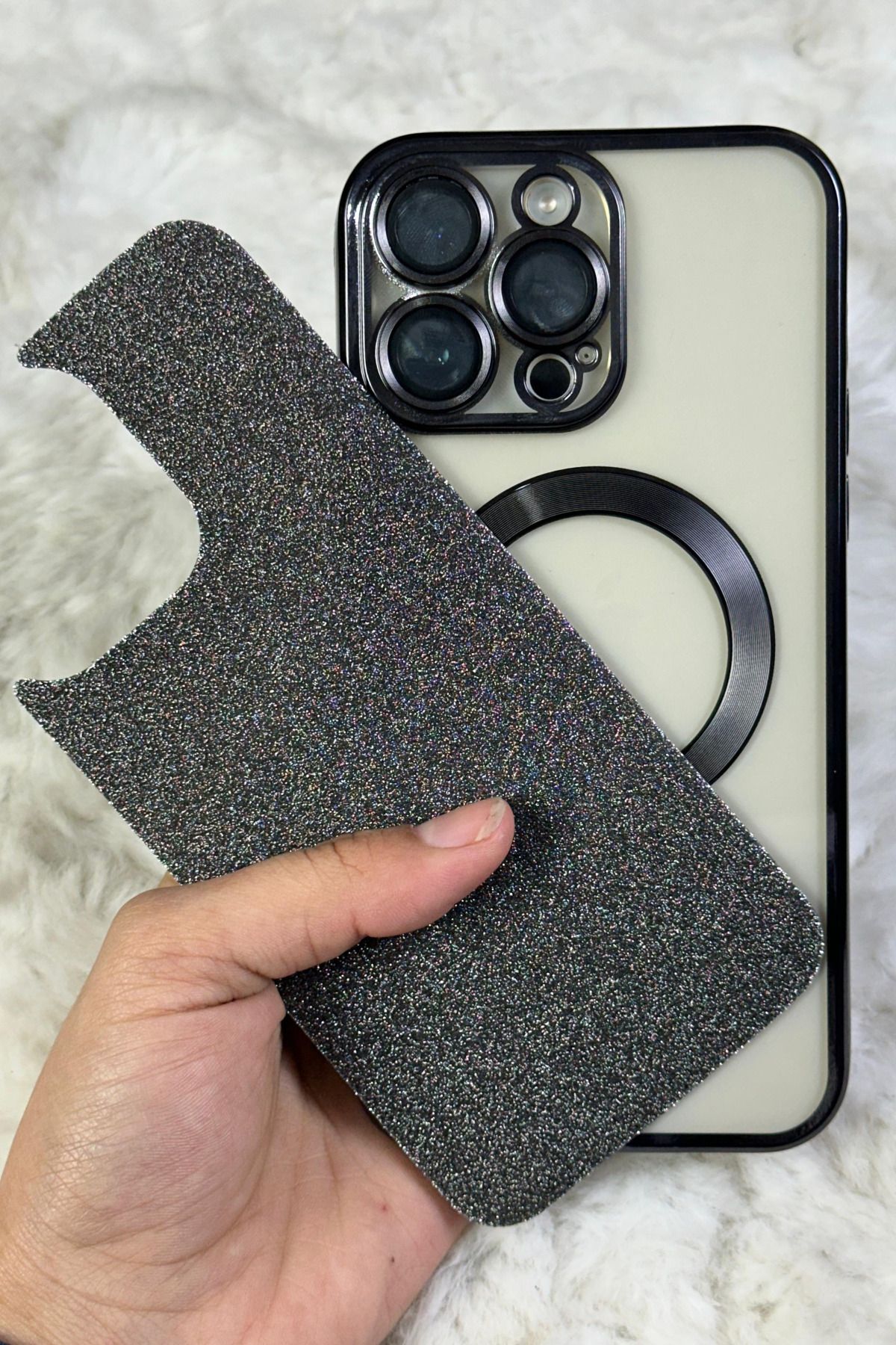 Vip Case iPhone 13 Pro Max Kamera Korumalı Parlak Simli Magsafe Destekli Modern Shimmer Kılıf - Görsel 5