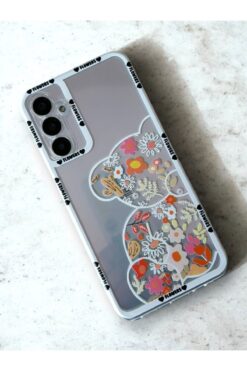Merwish Galaxy S24 Plus Ve S25 Plus Uyumlu Çiçekli Tedy Desenli 0.2 Mm Kamera Korumalı Şeffaf Kılıf