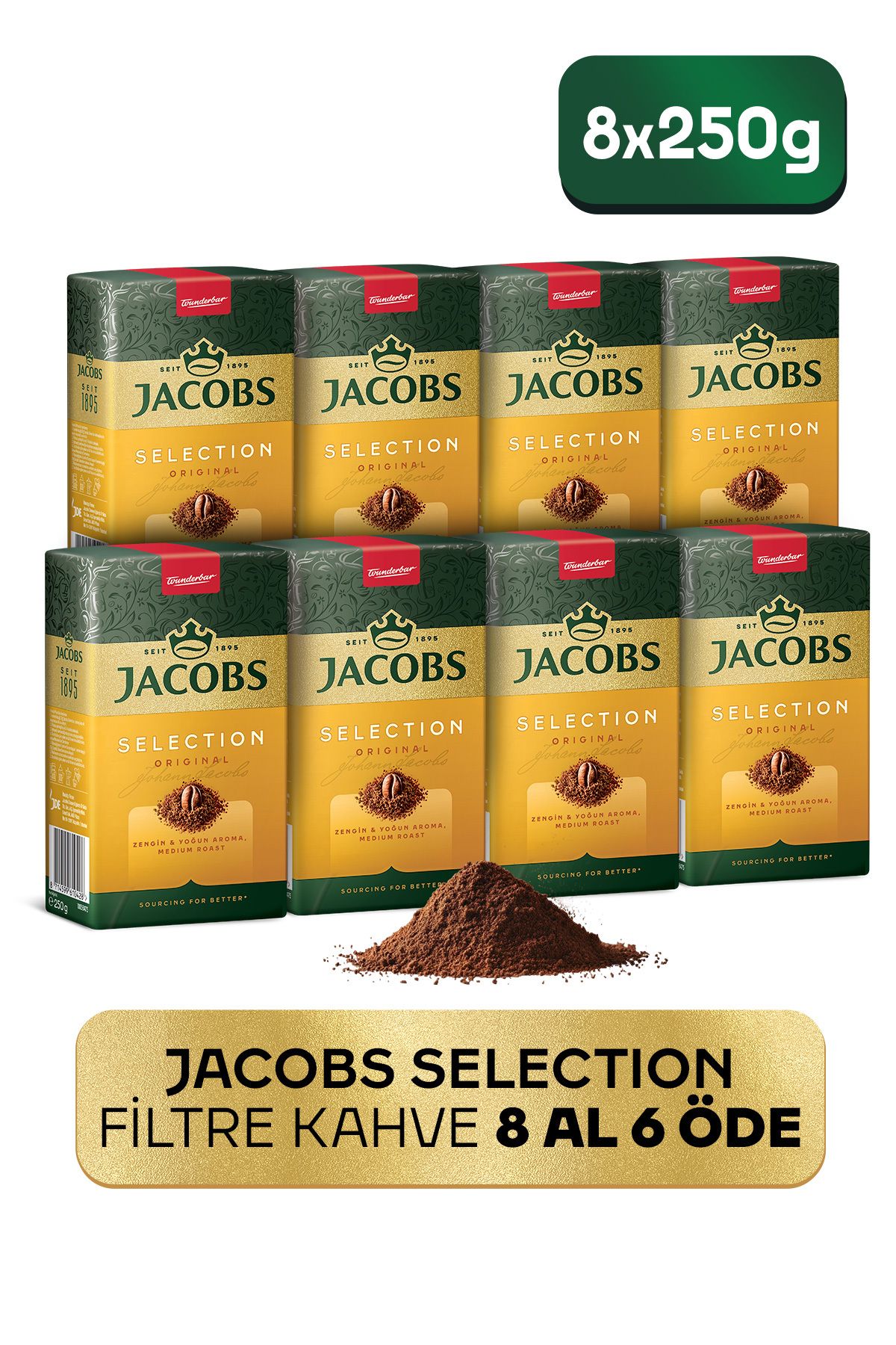 Jacobs Selection Filtre Kahve 250 gr X 8 Adet