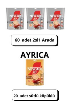 Nescafe 2si 1 Arada 20li 3 Paket 60 Adet Tekli Poşet Kahve 20 Li Paket 8690632019116