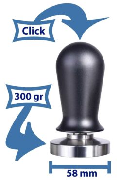 VODİNOX Cafe Barista Ekipmanları Kahve Espresso Tamper Temper İnox Paslanmaz Saplı Click Klikli 58mm