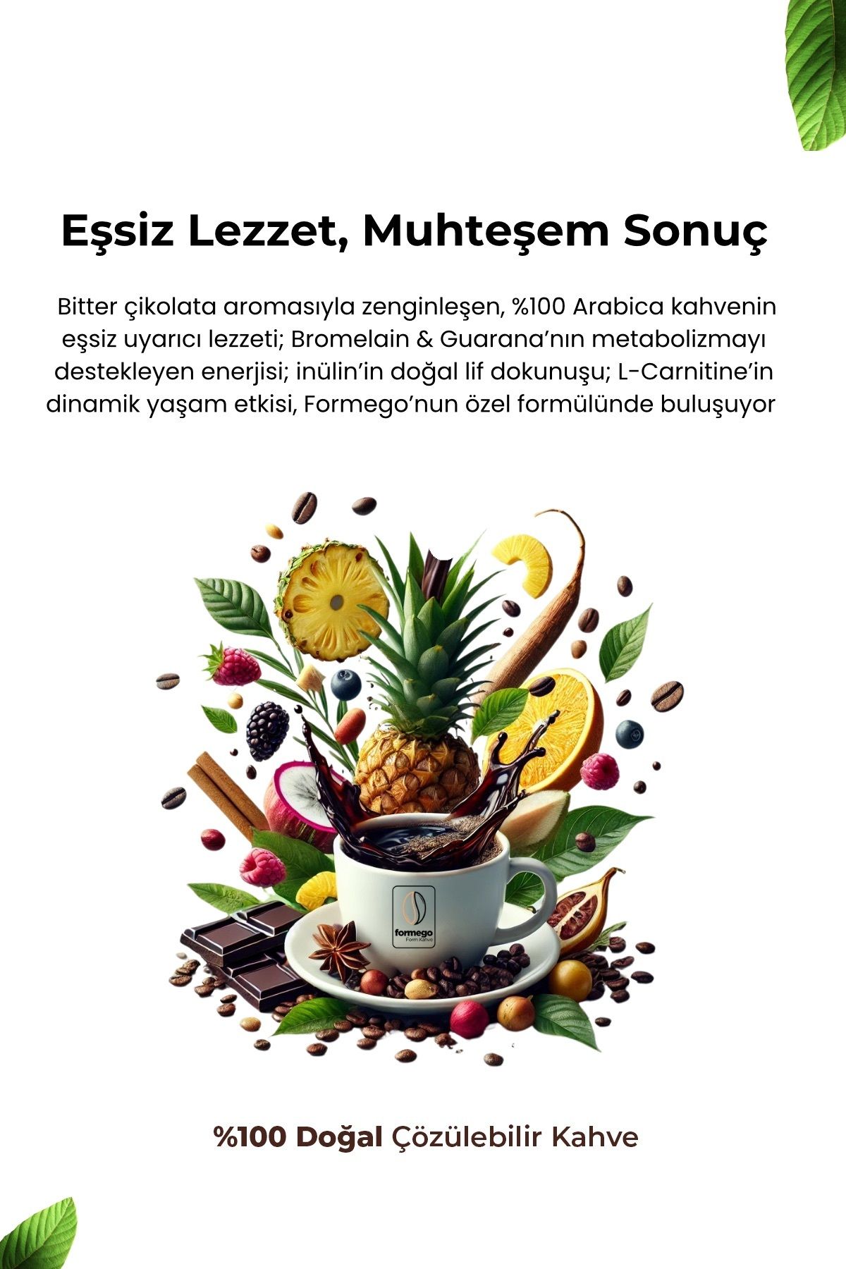 Genel Markalar Formego Coffe Detox Form Kahvesi ( Inülin & Bromelain & Guarana & L-carnitine) 30x2gr - Görsel 2