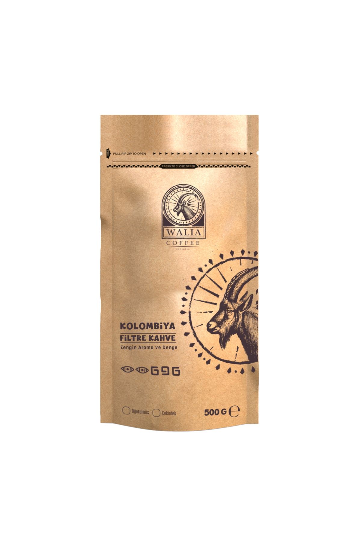 WALIA COFFEE ETHIOPIA COLOMBİA SUPREMO 500 GR