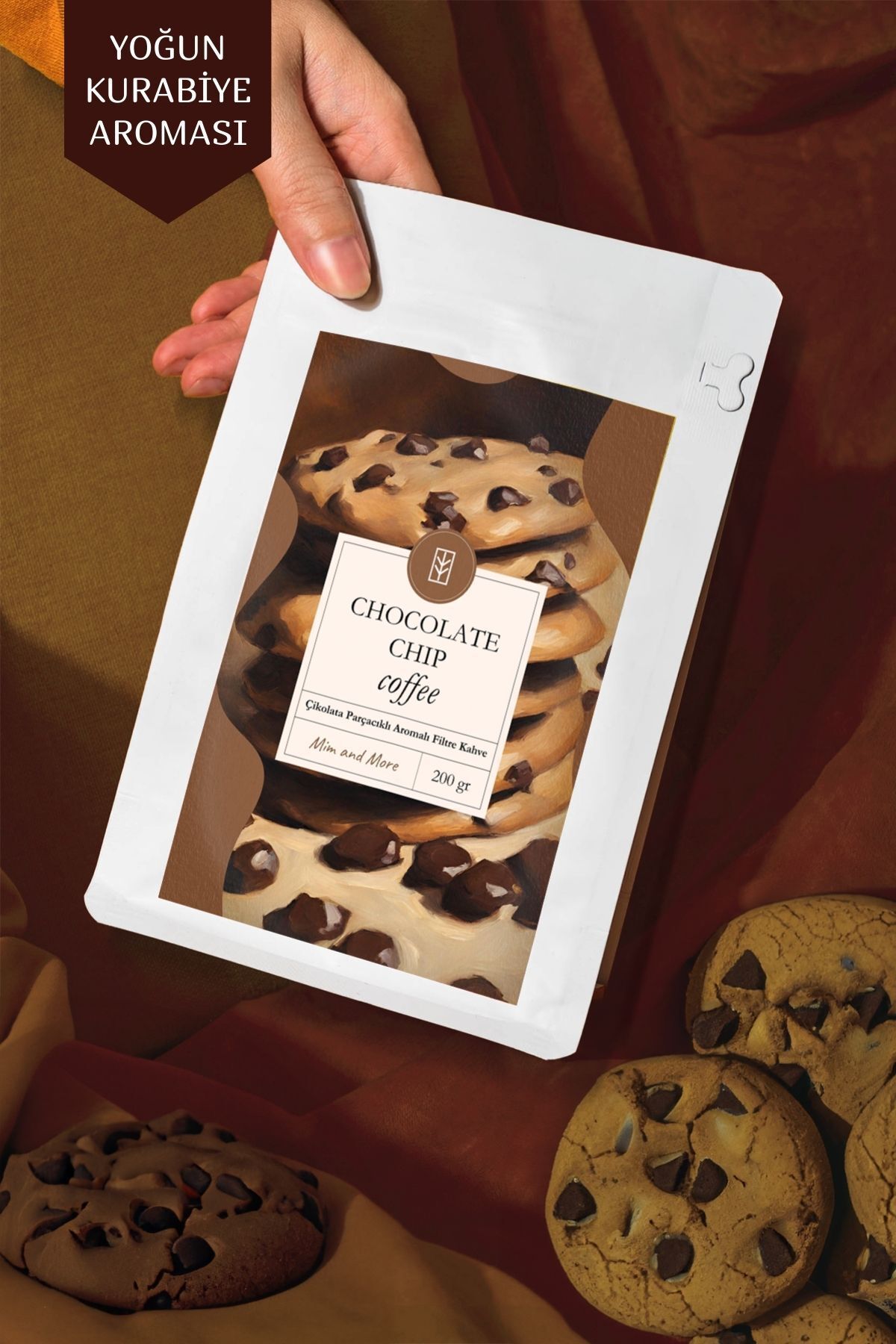Mim and More Chocolate Chip Coffee - Çikolata Parçacık Aromalı Kahve Filtre Kahve, 200 gr