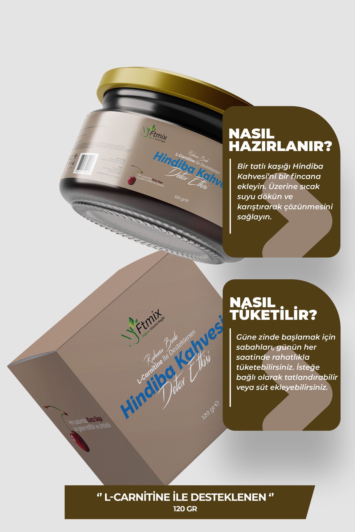 myftmix doğanın gücünü keşfet Hindiba Kahvesi L-Carnitine İle Desteklenen Detox Etkili Kahve 120gr - Görsel 2