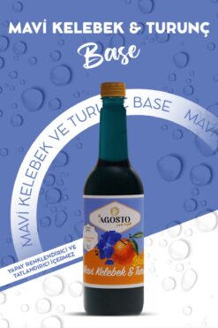 AGOSTO 750 ml Mavi Kelebek & Turunç Base Şurup