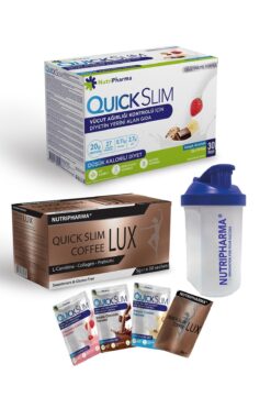 NUTRIPHARMA QUICK SLIM Quick Slim Öğün Tozu, Slımlux Coffee (30 SACHETS SHAKE, 30 SACHETS COFFEE, 1 PROTEIN SHAKER)