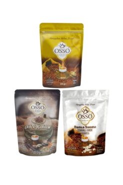OSSO KAHVE Osso Osmanlı Kahvesi + Dibek Kahvesi + Damla Sakızlı Dibek 3 Lü Set