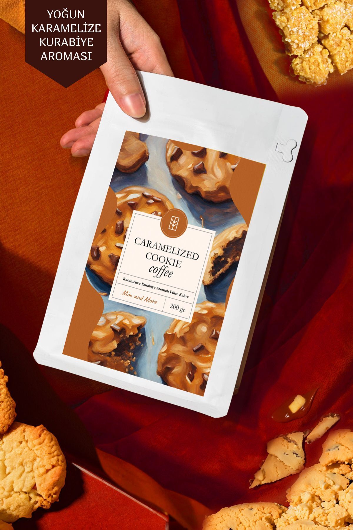 Mim and More Caramelized Cookie Coffee - Karamelize Kurabiye Aromalı Kahve Filtre Kahve, 200 gr