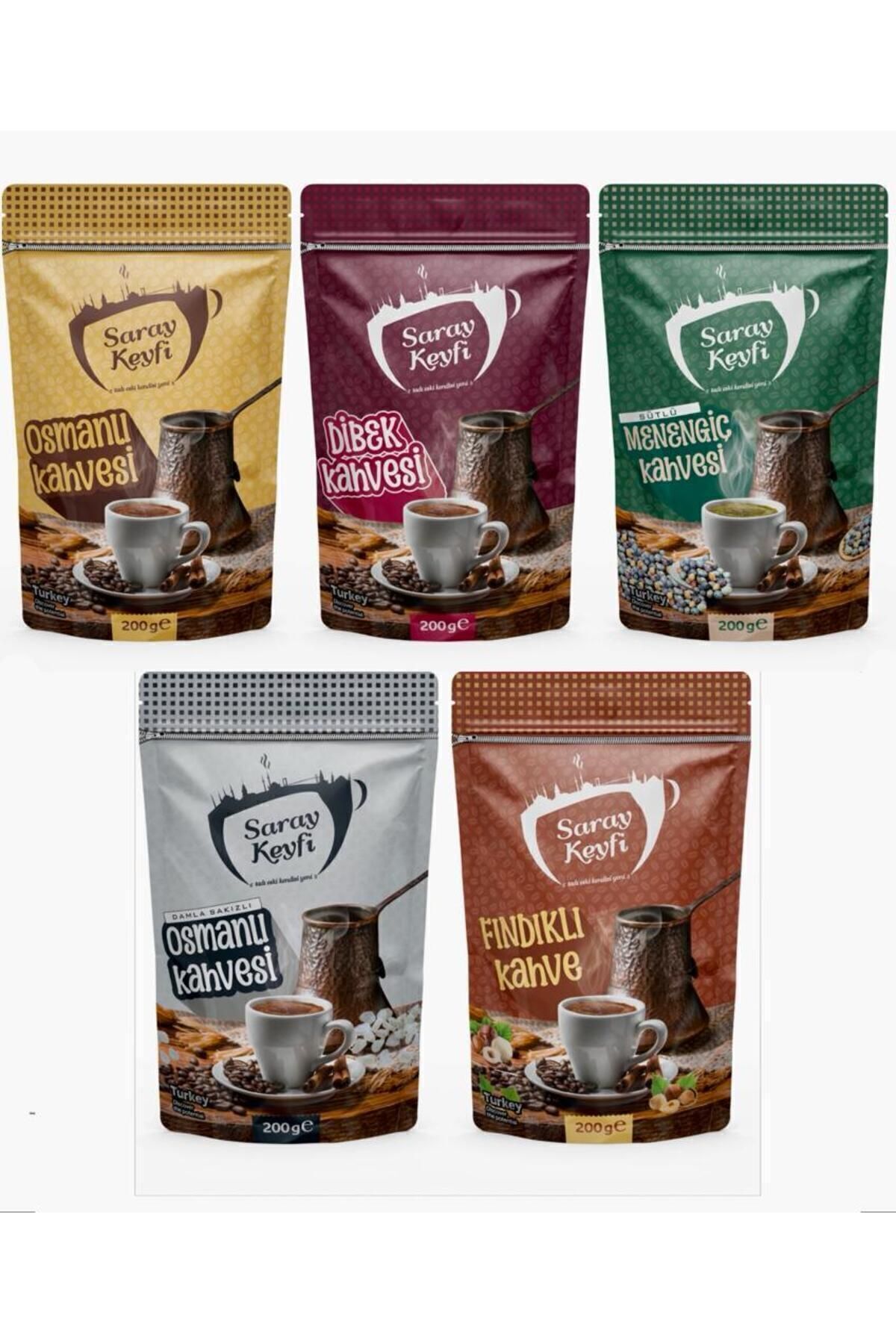 SARAY KEYFİ 5’Li Set-Osmanlı Kahve+Dibek Kahve+Sütlü Menengiç Kahve+Damla Sakızlı Osmanlı Kahve+Fındıklı Kahve