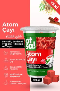 Otsa Zencefil Özlü, Hibiskus, Tarçın ve Zerdeçal Harmanlı, Doğal ve Enerji Verici Atom Çayı – 170 g