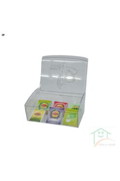 Bee Home Madame Milenyum Tea Box Çay Kutusu Ak-732 Bölmeli Yeşil Kapaklı Şeffaf