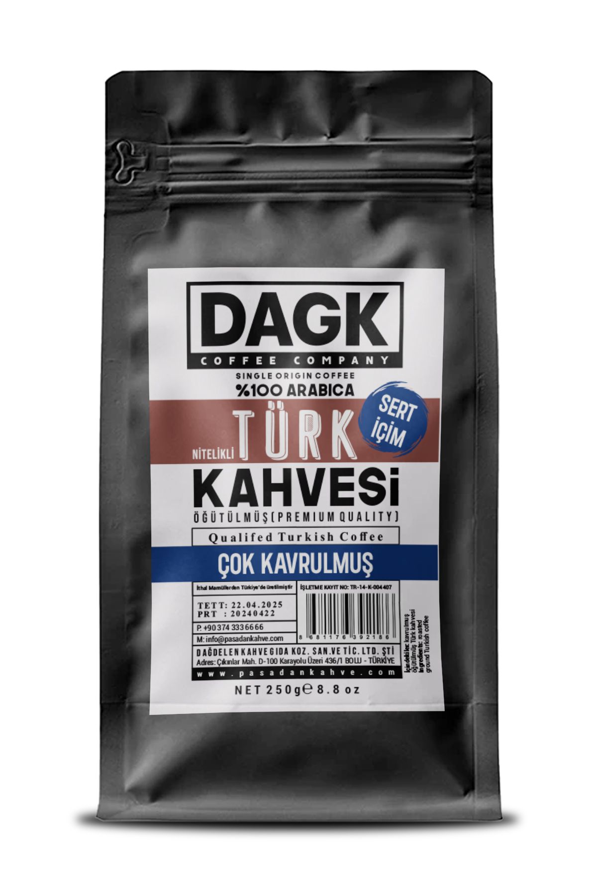 Dagk Türk Kahvesi 250 gr Nitelikli Çok Kavrulmuş (Sert İçim)