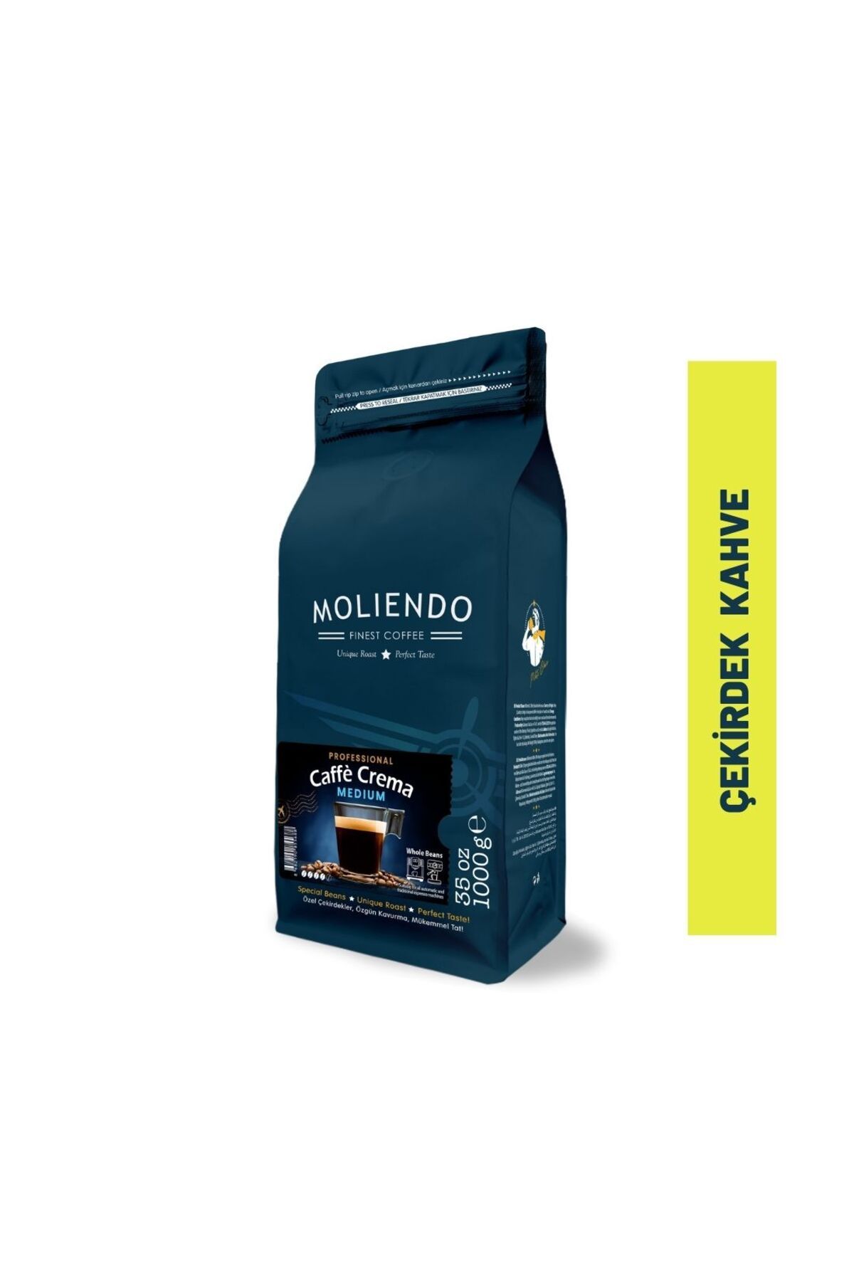 Moliendo Professional Caffe Crema Medium (Çekirdek Kahve) 1000 g