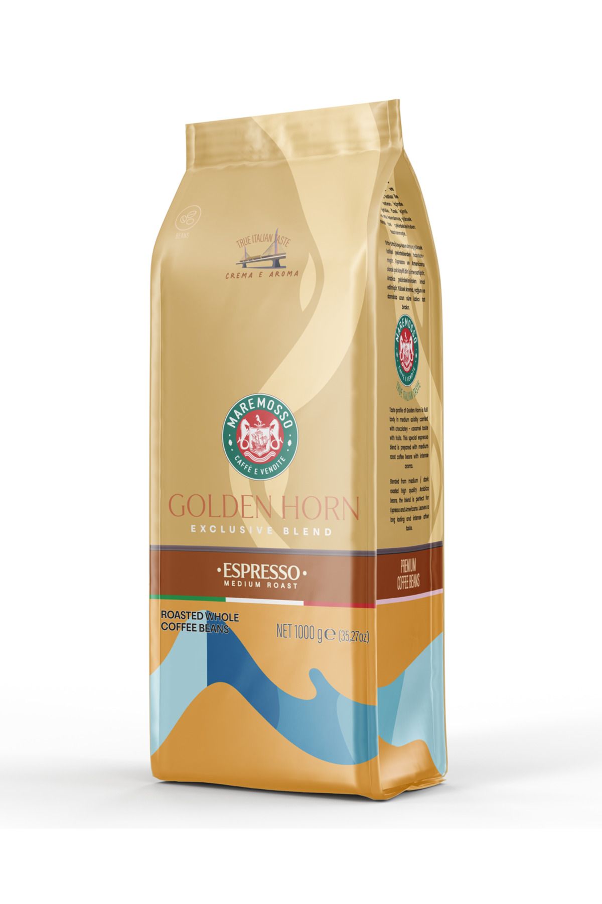 Mare Mosso Caffe ê Vendite Espresso Golden Horn Blend 1 Kg. (ÇEKİRDEK VEYA ÖĞÜTÜLMÜŞ) Kahve
