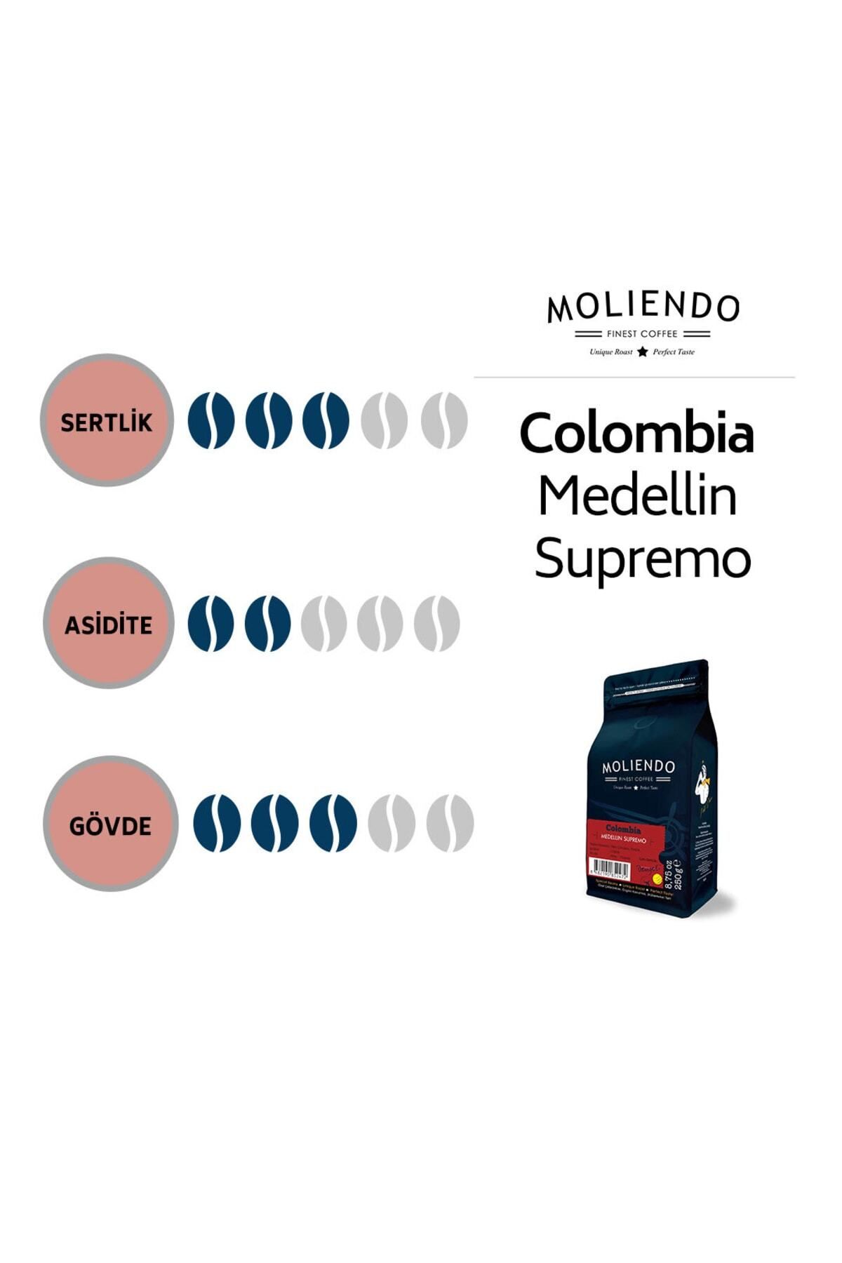 Moliendo Colombia Medellin Supremo Yöresel Kahve (Çekirdek Kahve) 1000 g - Görsel 2
