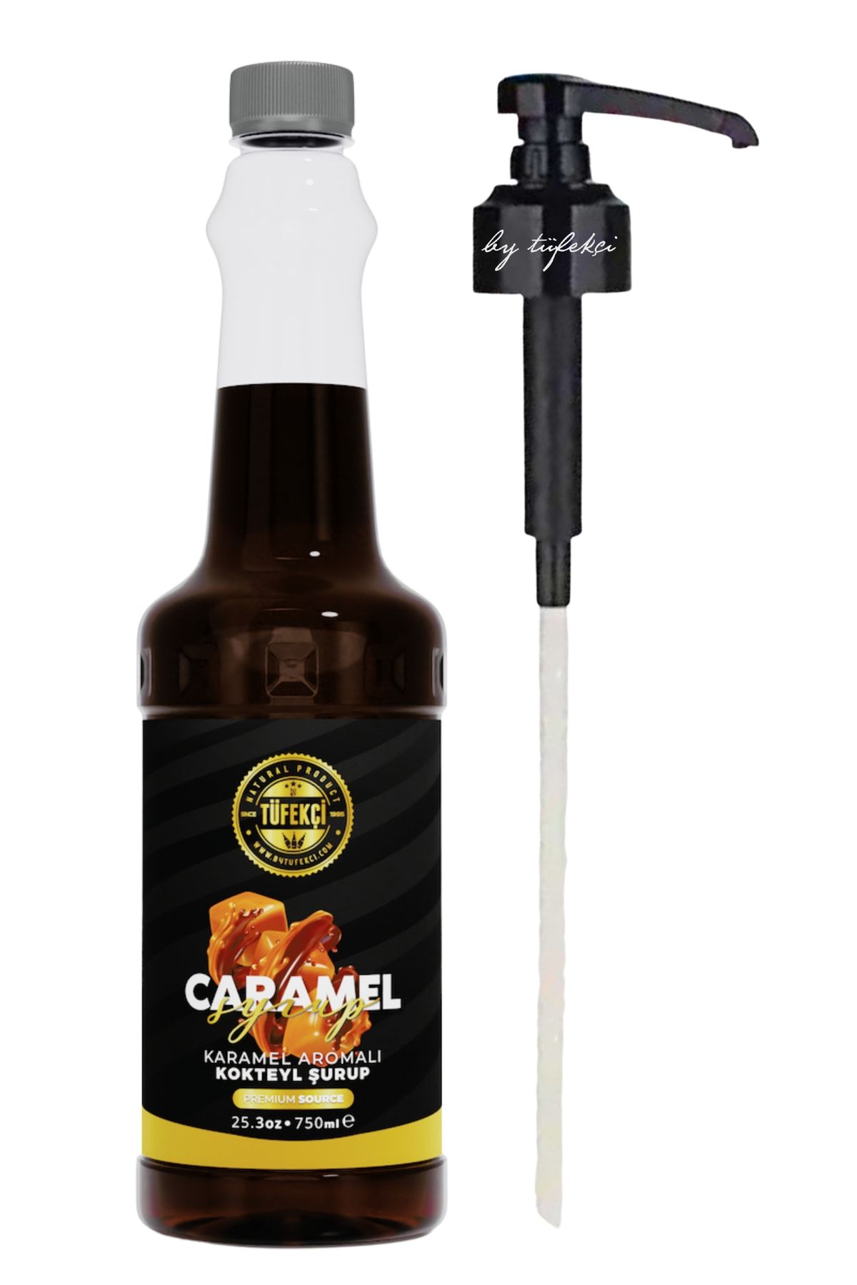 By Tüfekçi Karamel Şurup 750ml Ve Şurup Pompası