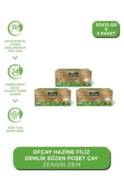 Ofçay Hazine Zengindem 30 X 15gr Demlik Poşet Çay X 3 Adet
