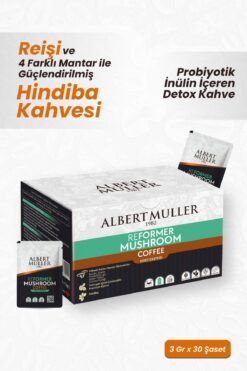ALBERT MULLER Reformer Detoks Kahve | Reishi Ve 4 Mantarlı Hindiba Kahvesi | Diyete Destek | Prebiyotik Inülin