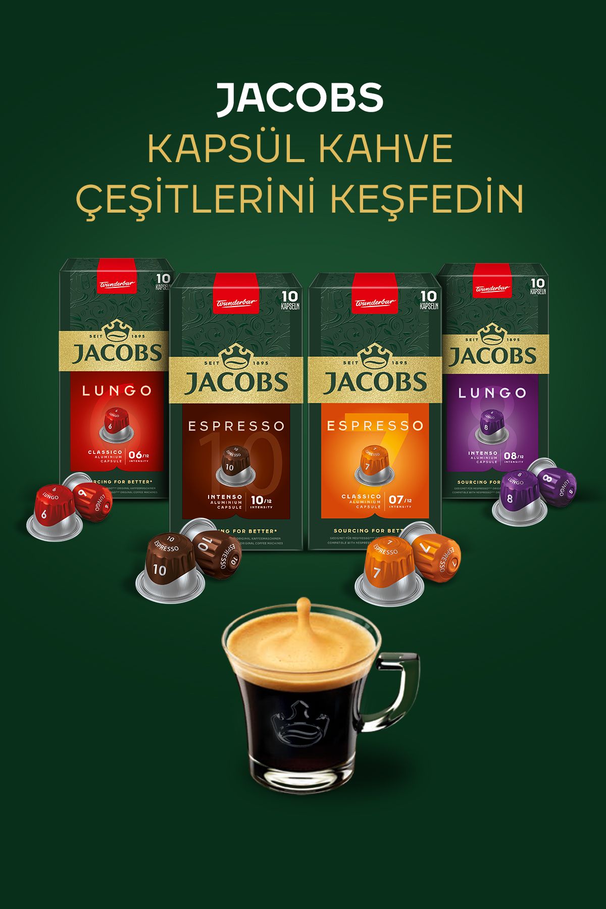 Jacobs Espresso 10 Intenso Nespresso Uyumlu Alüminyum Kapsül Kahve 10 Adet X 5 Paket - Görsel 4