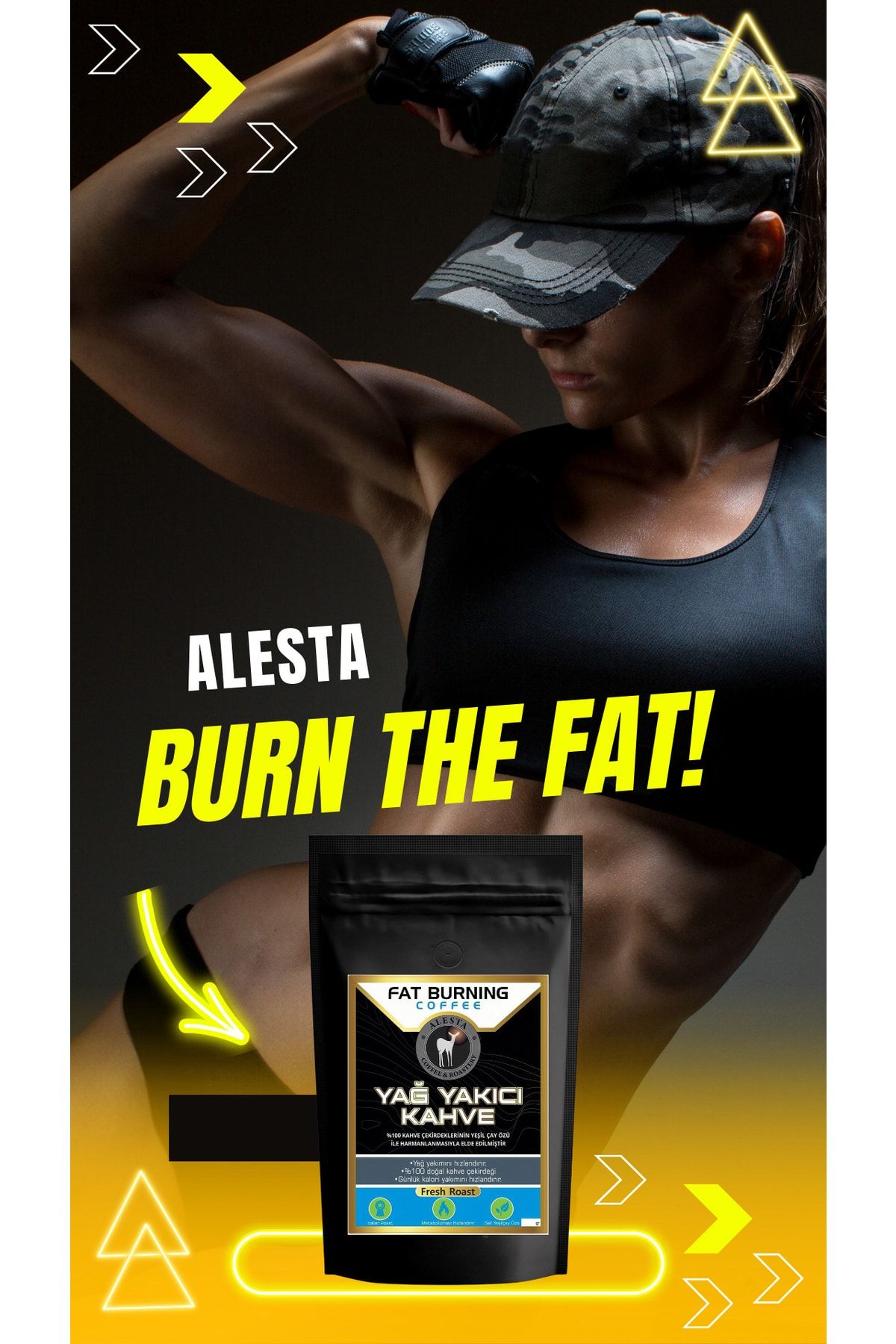 Alesta Coffee Yağ Yakıcı Kahve 500 gr | Yüksek Kafein Yeşil Çay Özü | Ketojenik & %100 Doğal Filtre Kahve - Görsel 4