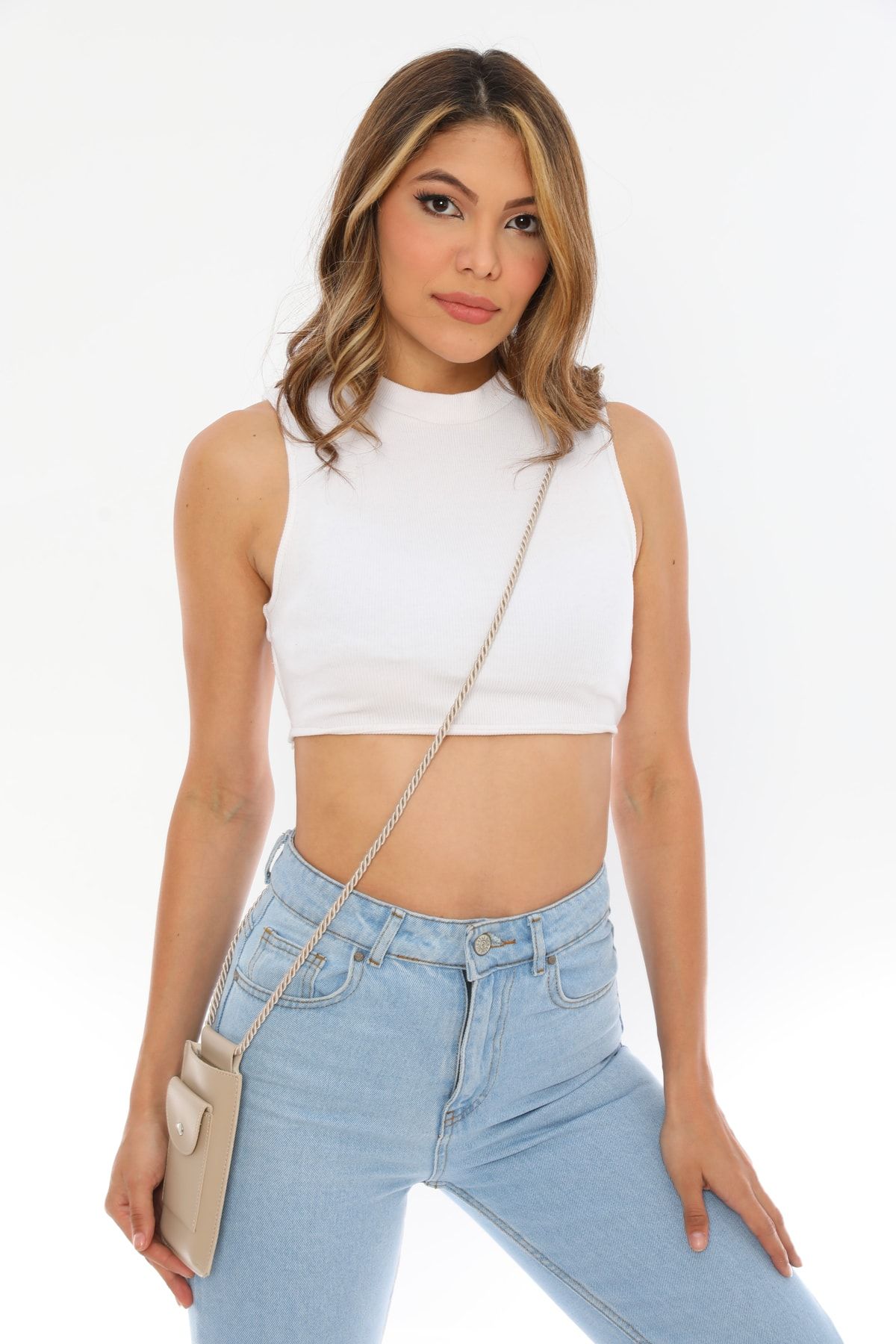 Erkan İçen Design Bej Renk Omuz Askılı Cep Telefonu Çantası - Görsel 2