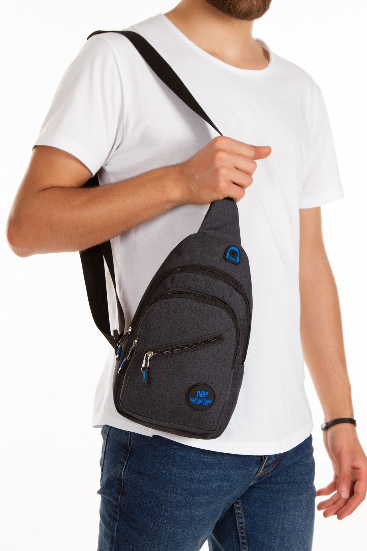 NEWISH POLO ACCESSORIES Newish Polo Unisex Su Geçirmez Çapraz Askılı Bel Omuz Göğüs Ve Spor Çanta Günlük Bodybag Tek Kol - Görsel 2