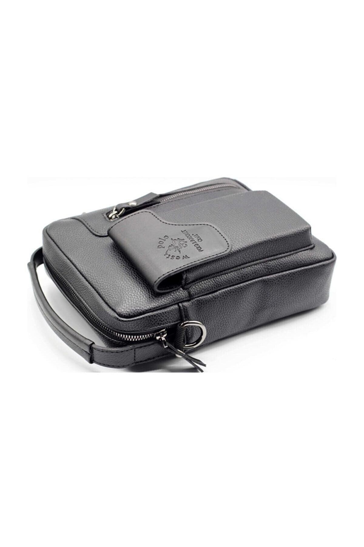 WEST POLO CÜZDAN Erkek Siyah El ve Omuz Askılı Çanta - Görsel 2