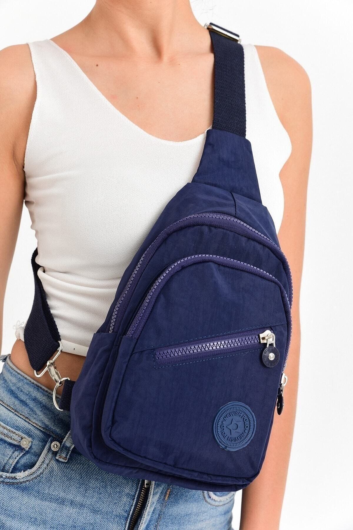 NEWISH POLO ACCESSORIES Yuppy Club Unisex Su Geçirmez Krinkıl Çapraz Askılı Bel Omuz Göğüs Ve Spor Çanta Günlük Bodybag - Görsel 2