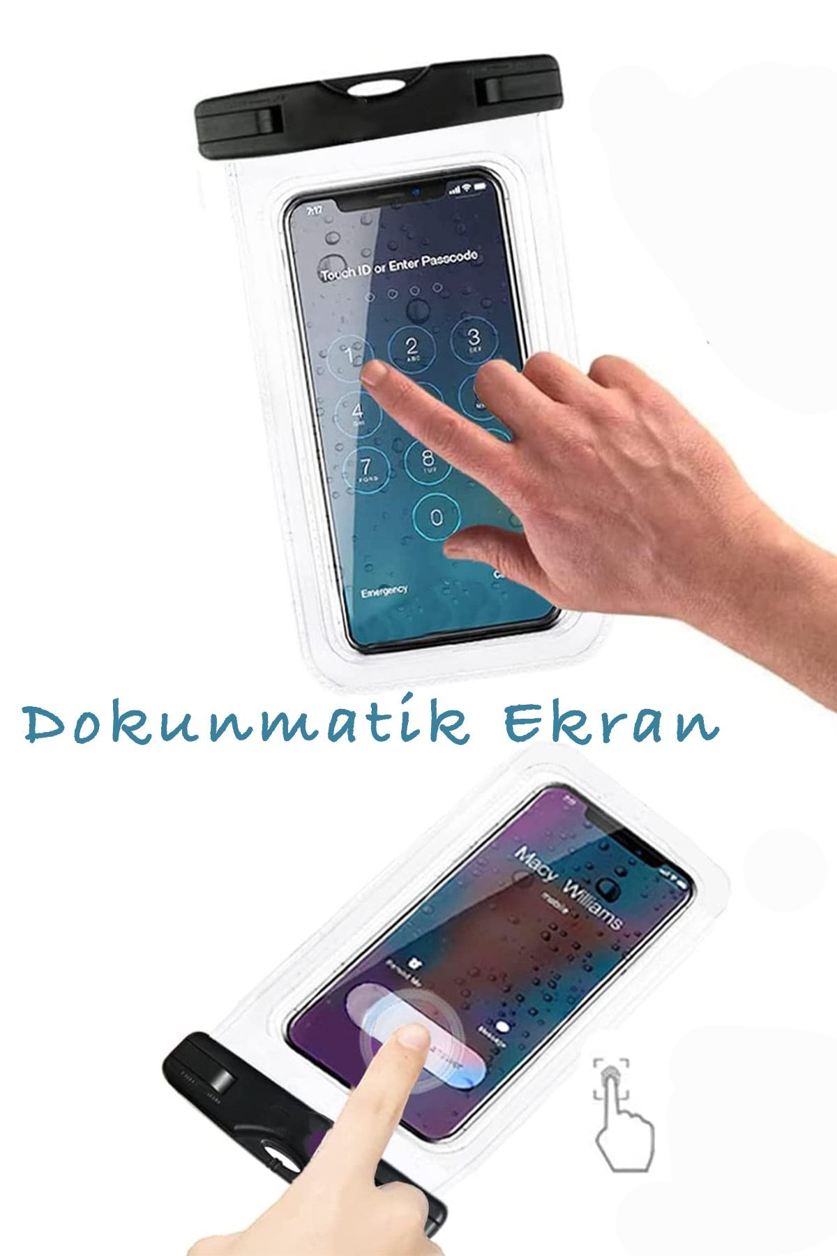 NOYİSKA Su Altı Askılı Cep Telefonu Kılıf Su Geçirmez Telefon Kılıf Toz Kir Önleyici Kılıf - Görsel 2