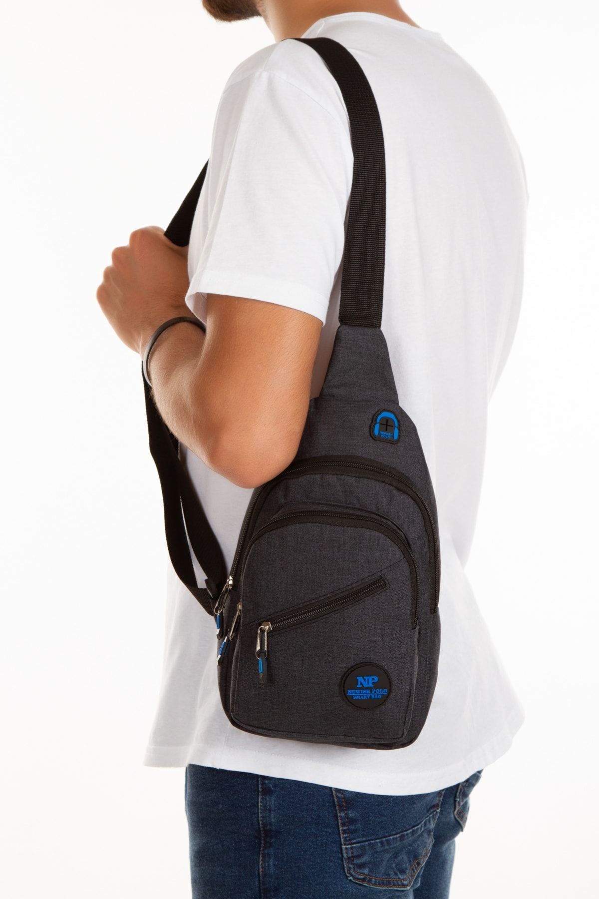 NEWISH POLO ACCESSORIES Newish Polo Unisex Su Geçirmez Çapraz Askılı Bel Omuz Göğüs Ve Spor Çanta Günlük Bodybag Tek Kol - Görsel 3