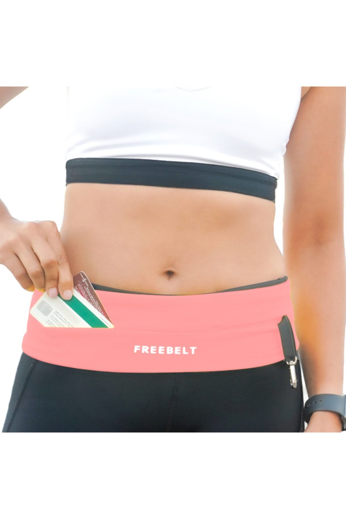Freebelt Soft Pembe Yeni Nesil Spor Bel Çantası Koşu ve Fitness Kemeri - Görsel 3