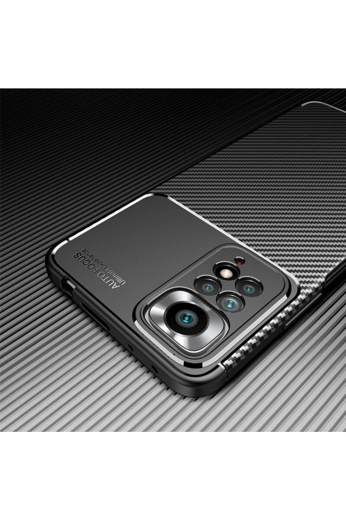 Fibaks Redmi Note 11 Pro & 12 Pro 4g Karbon Desenli Kamera Korumalı Renk Atmaz Silikon Kılıf - Görsel 3
