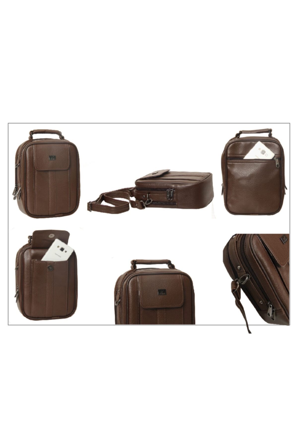 Alone Erkek Çelik Kasalı El Ve Omuz Çantası-kahverengi 3753 - Görsel 4