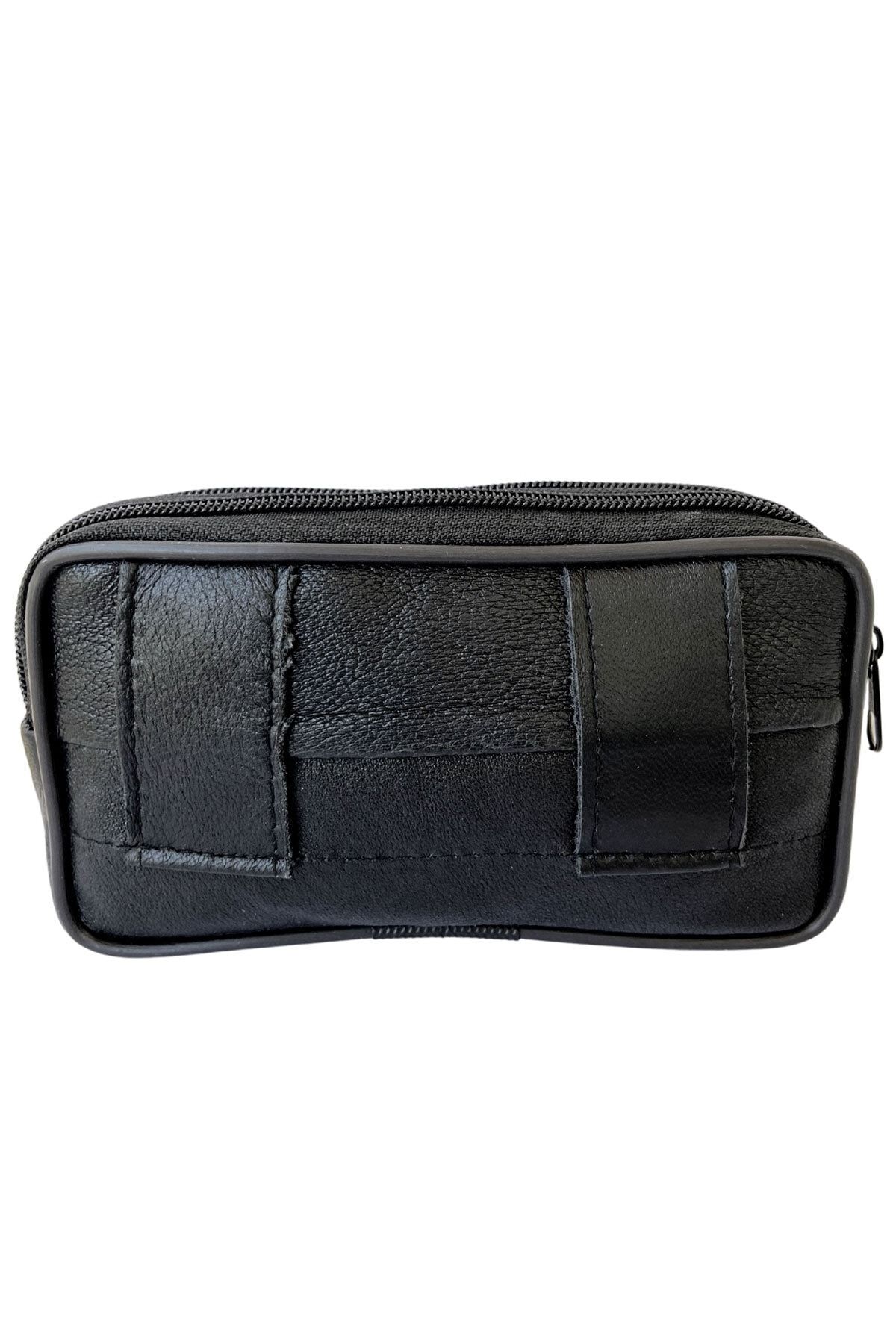 Lederax Hakiki Deri Telefon Bölmeli Kemer Çantası 3 Bölmeli Yatay - Görsel 5