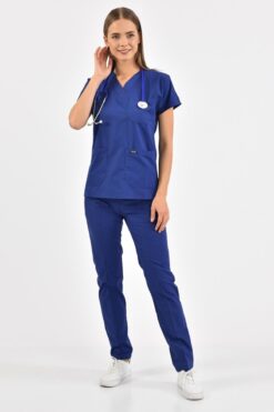 Owlet Medikal Saks Mavisi Scrubs Üniforma Takım