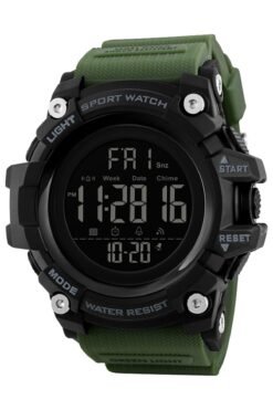 Skmei Skmeı 1384 Yeşil Kordon Dijital Kol Saati Asker Yeşili Kronometreli