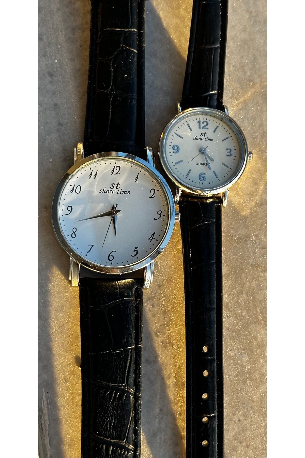 Show Time Deri Kordon Sevgili Çift Saati - Görsel 2