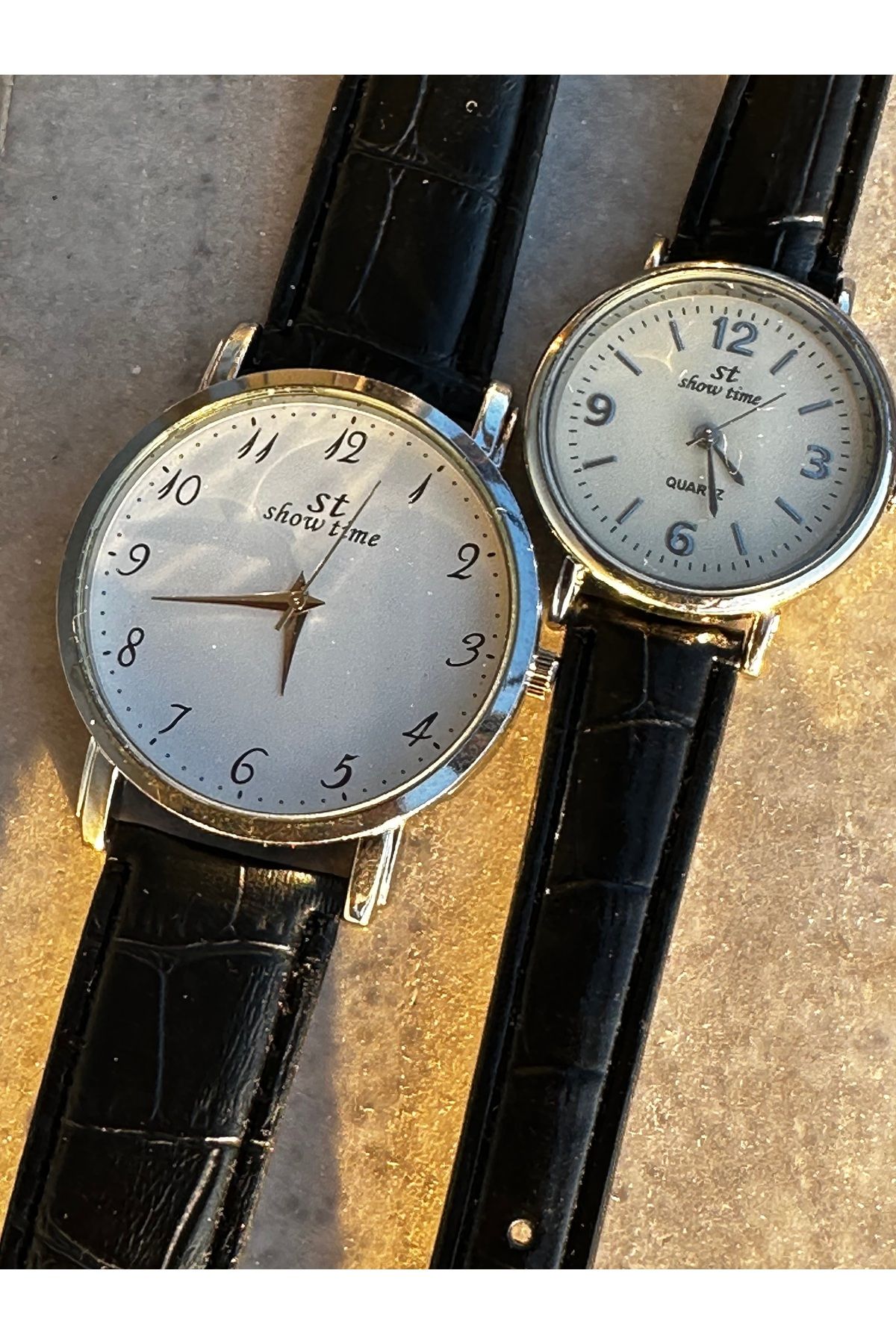 Show Time Deri Kordon Sevgili Çift Saati - Görsel 3