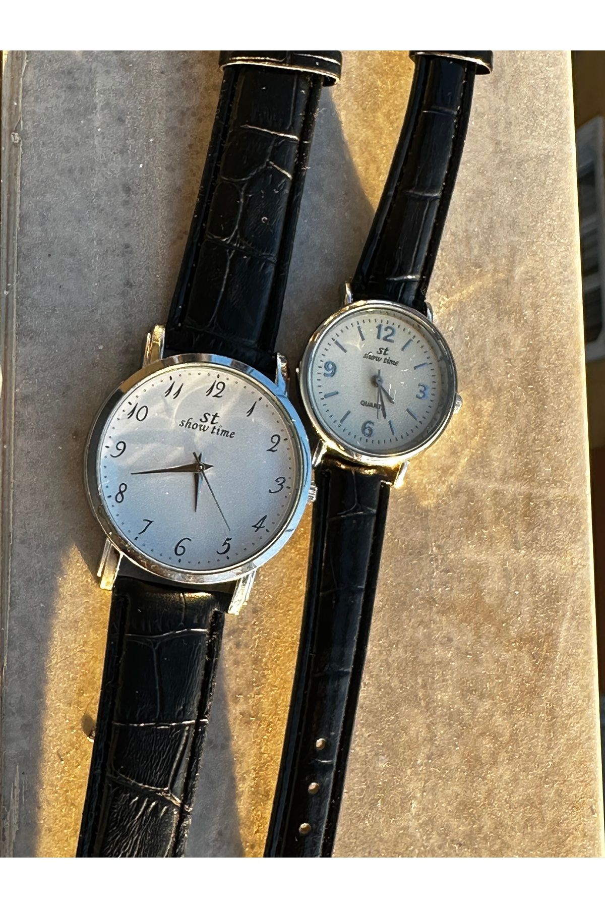 Show Time Deri Kordon Sevgili Çift Saati - Görsel 4