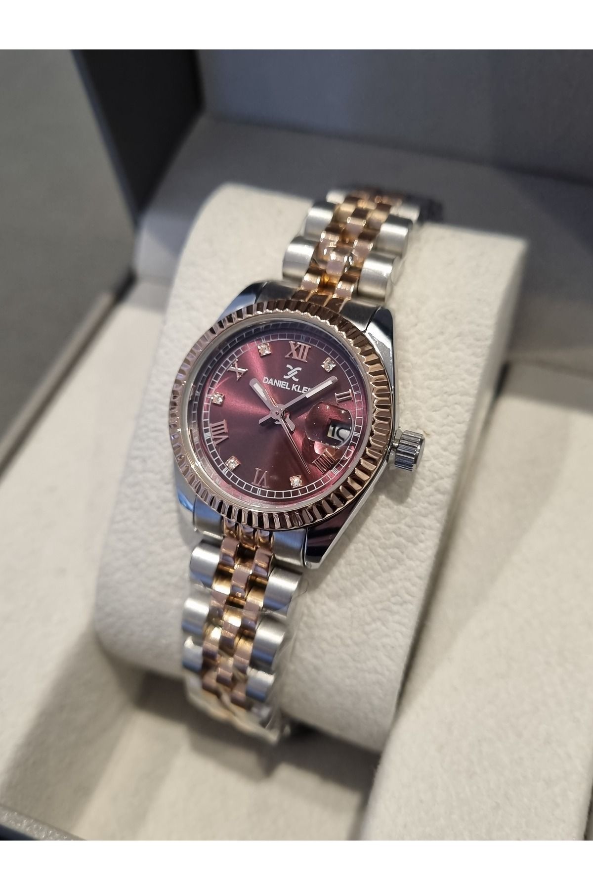 Daniel Klein YENİ MODEL DK - Rose Bicolor Çelik Bilezik Mürdüm Kadran Kadın Kol Saati+hediye Bileklik - Görsel 2