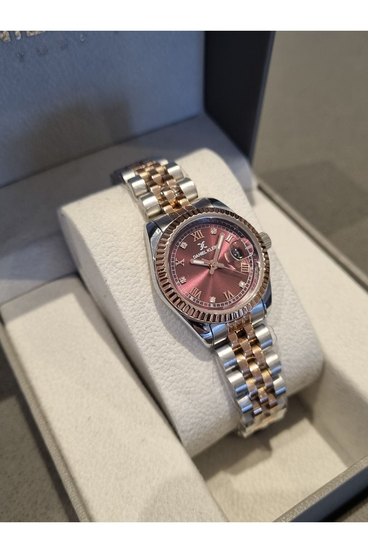Daniel Klein YENİ MODEL DK - Rose Bicolor Çelik Bilezik Mürdüm Kadran Kadın Kol Saati+hediye Bileklik - Görsel 3