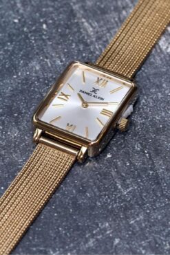 Daniel Klein Dke.1.10741 Dikdörtgen Kasa Hasır Kordon Minimal Tasarım Kadın Kol Saati